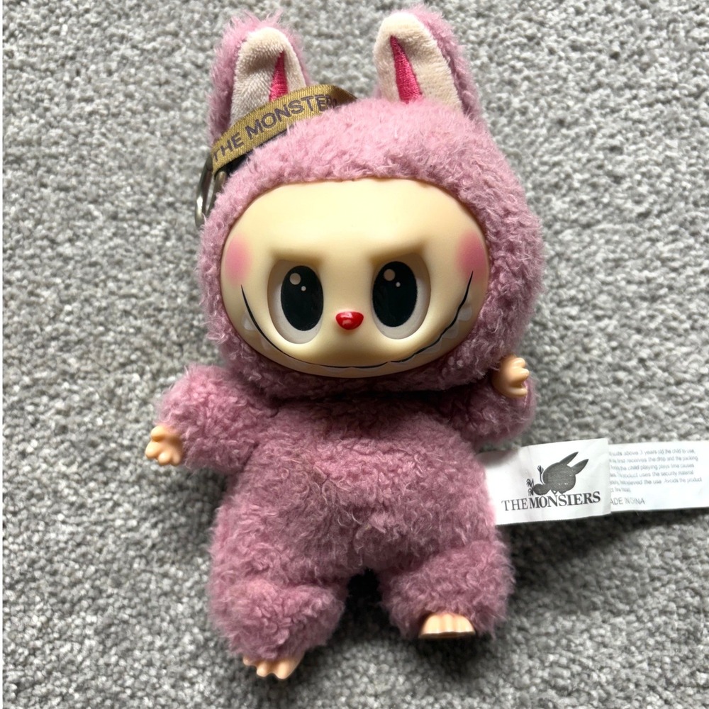 Pop Mart The Monsters Labubu Exciting Macaron Pink Vinyl Plush Doll Kasing Lung